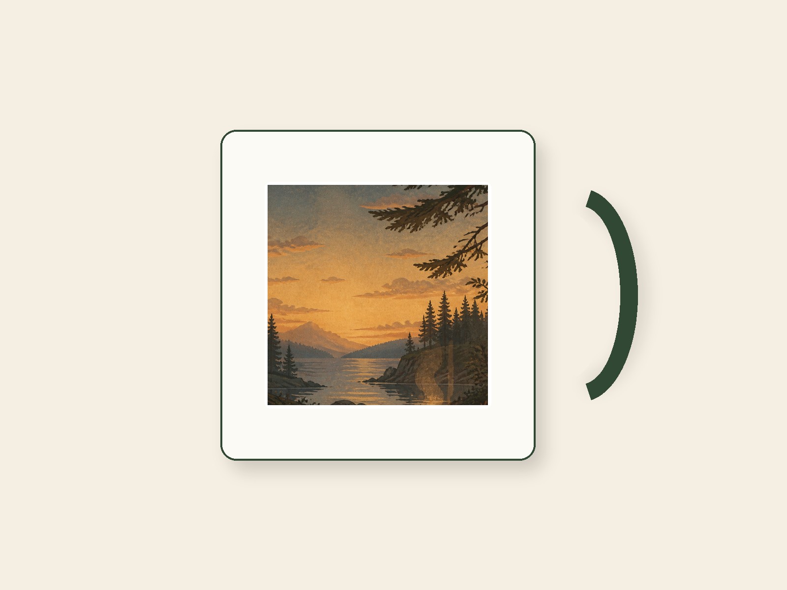 Campfire Dusk mug with a forest print