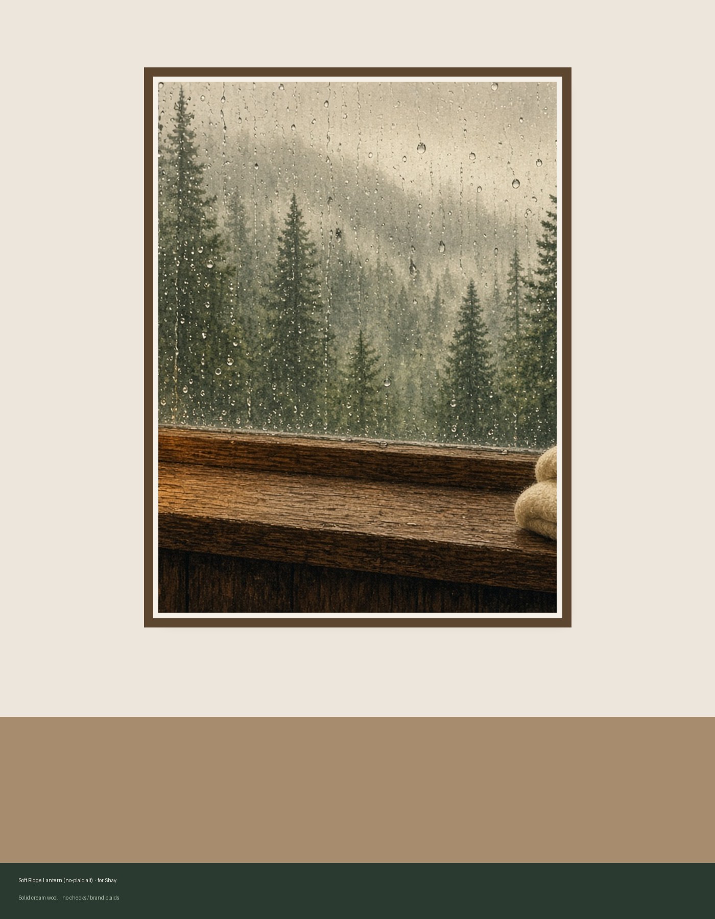 Soft Ridge lantern poster in a framed alpine setting